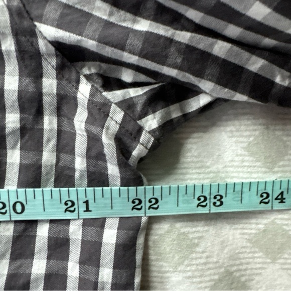 Original Penguin Mens 16 34/35 Gray White Check Plaid Slim Fit Dress Shirt - Picture 7 of 7